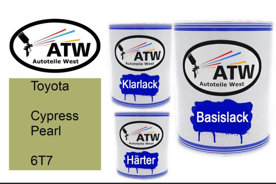 Toyota, Cypress Pearl, 6T7: 1L Lackdose + 1L Klarlack + 500ml Härter - Set, von ATW Autoteile West.